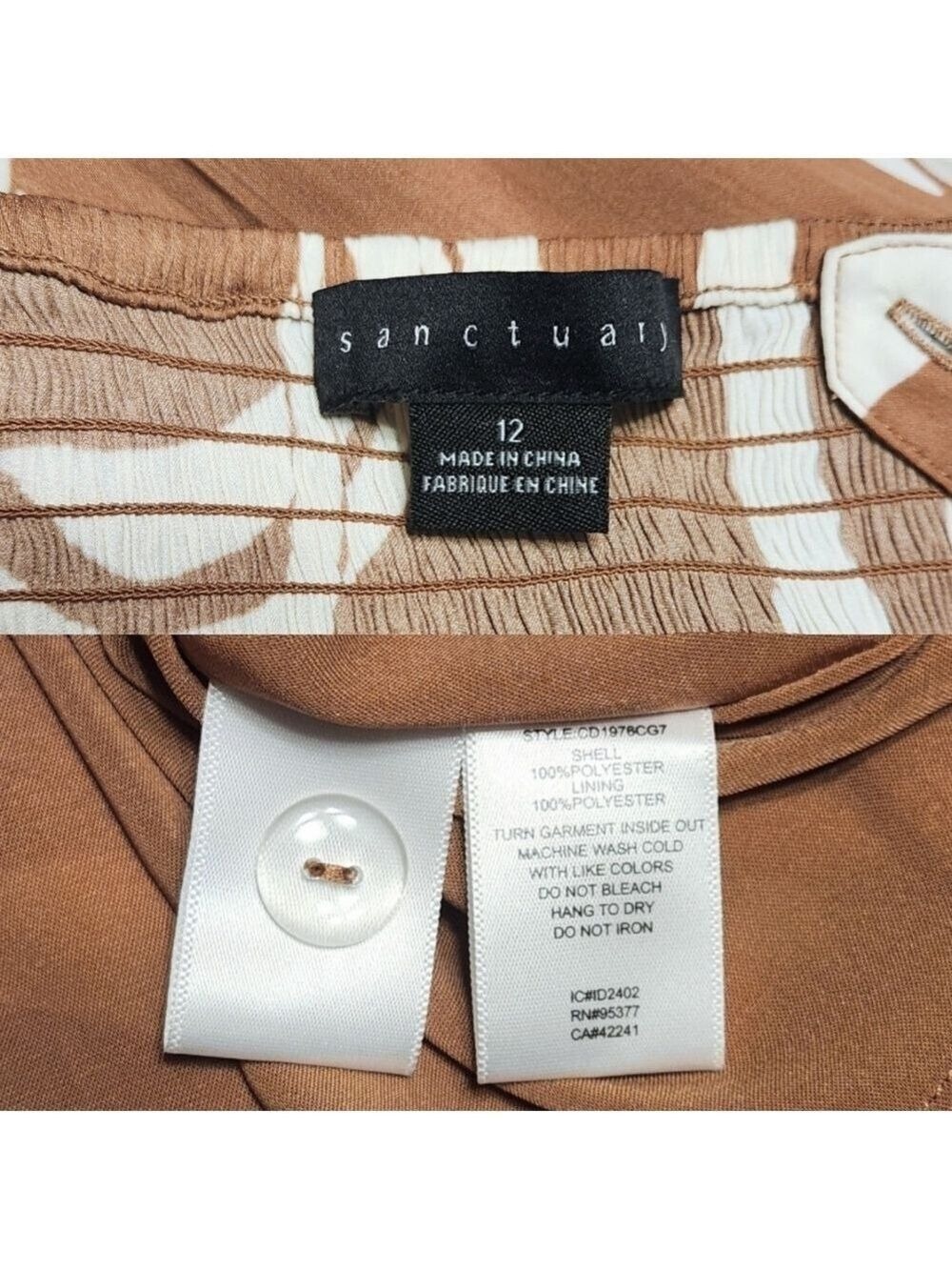 Sanctuary Brown Beige Floral Maxi Strappy Summer Dress Size 12 - Picture 11 of 12